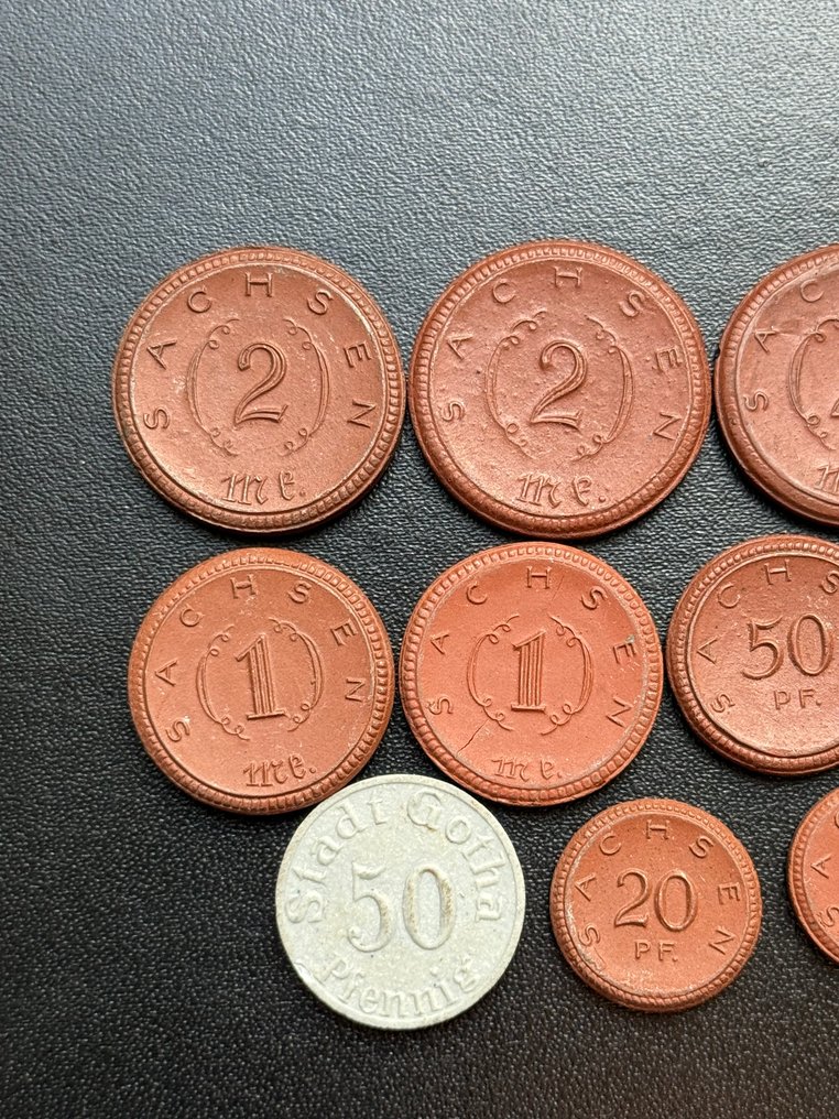 Germany / Free State of Saxony - Collection of 1921 marks made of stoneware.. 1921 (No reserve price) #1.0