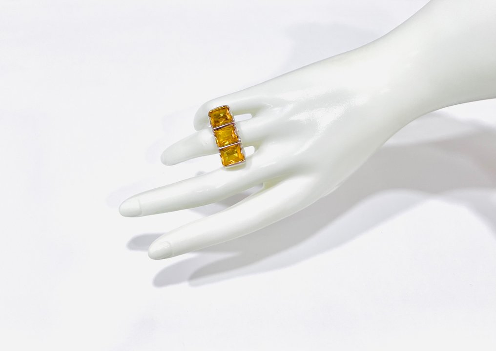 Ohne mindestpreis - Ring Silber - Citrini #1.0