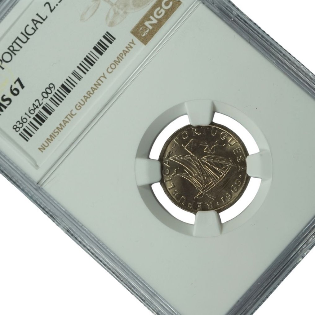 葡萄牙. Republic. 2,5 Escudos 1969 NGC MS67  (没有保留价) #1.0