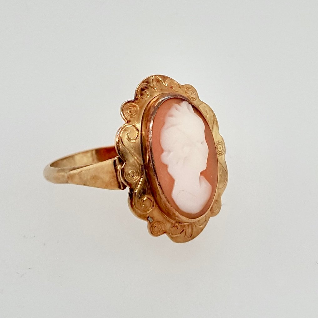 戒指 - 14 克拉 黃金 - Camee #4.3