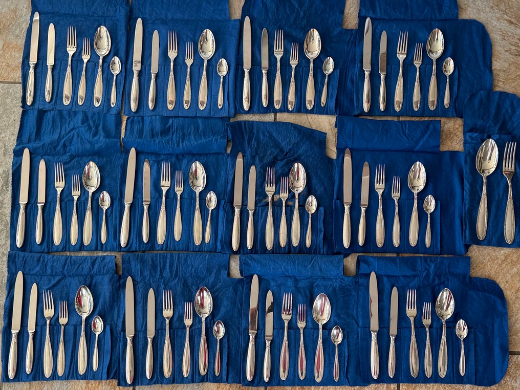 12件餐具套裝 (74) - 帝国 - .800 銀 #1.0