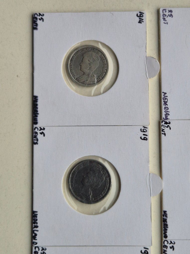 Ολλανδία. 25 cents 1848/1940, 8 stuks  (χωρίς τιμή ασφαλείας) #2.1