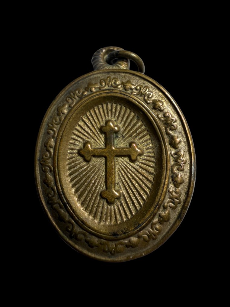  圣骨箱 - 金色青铜 - 1800-1850 - 圣十字架，我们主耶稣基督  #4.3