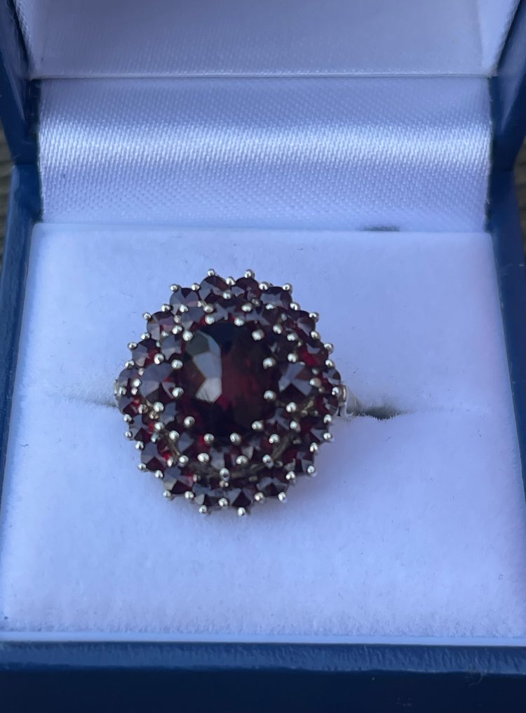 χωρίς τιμή ασφαλείας - Βραδινό δαχτυλίδι Ασημί Γρανάτης - Γρανάτης #4.3