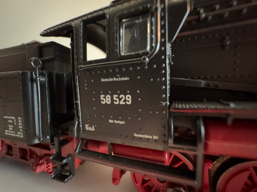 Fleischmann H0轨 - 电力机车 (1) - H0比例蒸汽机车模型，带煤货车车厢，贴花 - DR (DRB) #1.0