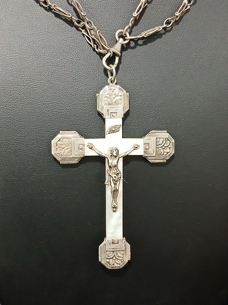 Art Nouveau Crocifisso (2) - .915 argento - 1920-1930 - Cristo pectoral  #1.0