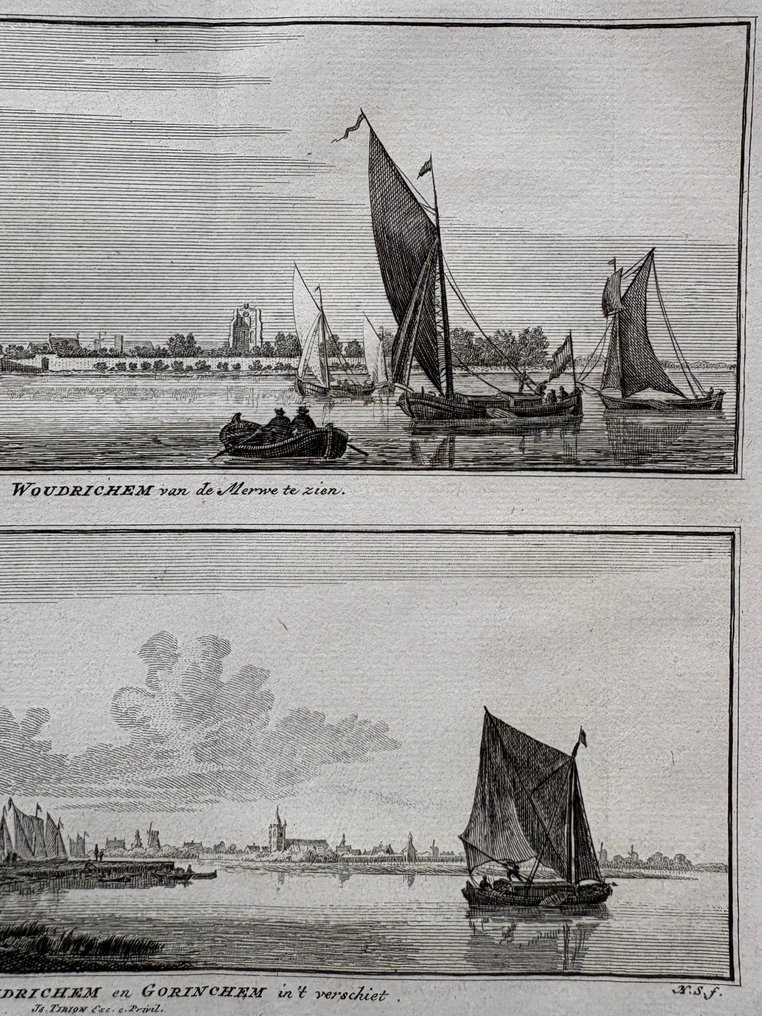 Olanda - Woudrichem, Gorcum; C. Pronk, I. Tirion - De Stad Woudrichem ... / Gorinchem - 1721-1750 #3.2