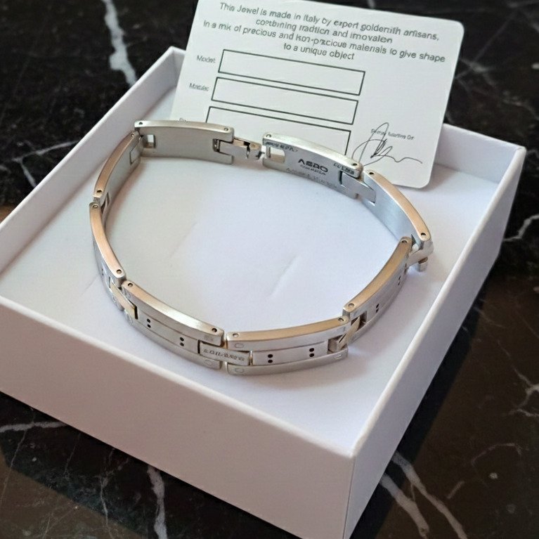 18 καράτια - Βραχιόλι σε χειρουργικό ατσάλι., Κίτρινο χρυσό - Βραχιόλι - Κατασκευασμένο στην Ιταλία #4.3