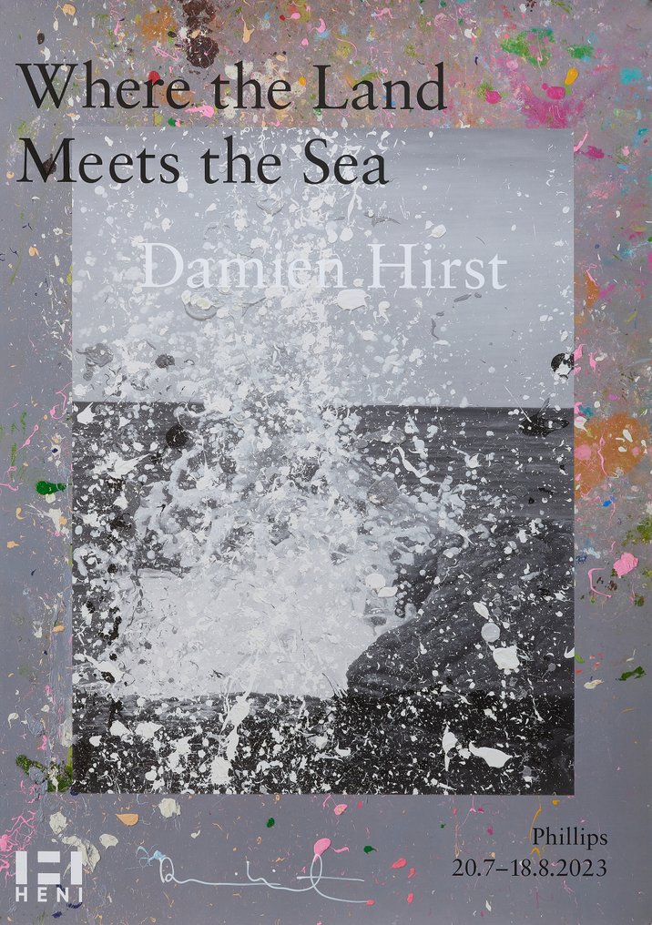 Damien Hirst (1965) - Where the Land Meets the Sea · Hand signed poster #1.0