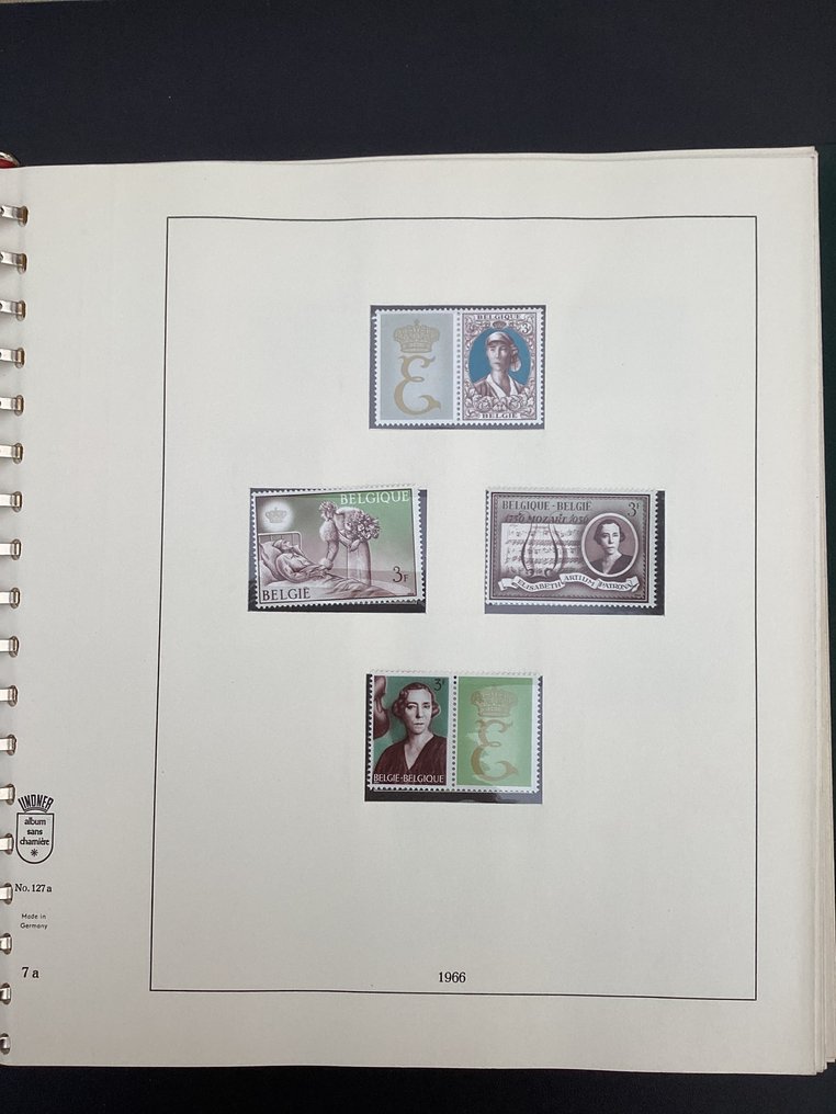 Belgium - Collection of Mint Postage Stamps 1966-1973 - complete with blocks and booklets in Lindner album #2.1