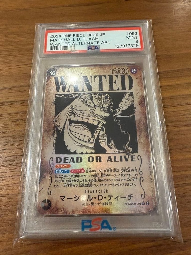 Bandai - 2 Graded card - One Piece - Shanks, Marshall D. Teach #004, #093 - Wanted Alternate Art - PSA 9 #3.2