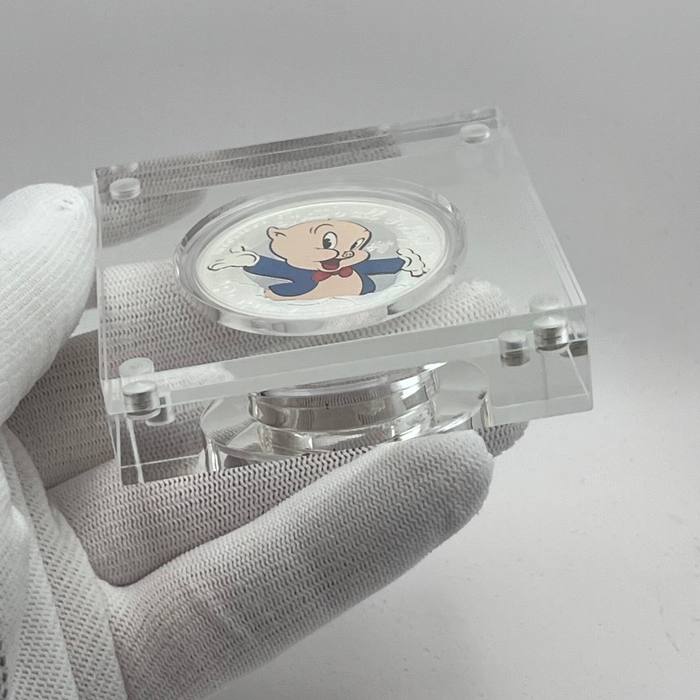 圖瓦盧. 1 Dollar 2018 – Looney Tunes Series: Porky Pig – 1 oz Silver – Ag .999 – Proof / Colorized #4.3