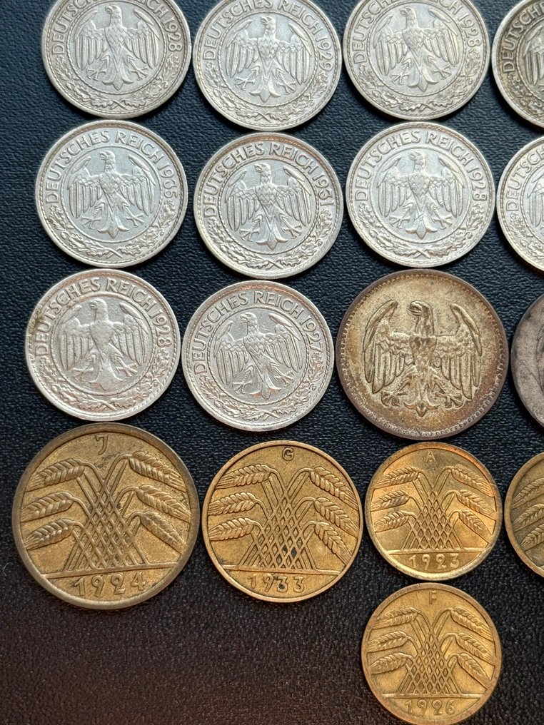 Germany, Weimar and the Third Reich. Deutschland. Konvolut seltener Reichspfennige 5 Reichspfennig - 1 Mark 1909 - 1936 1936-1945 (No reserve price) #2.1