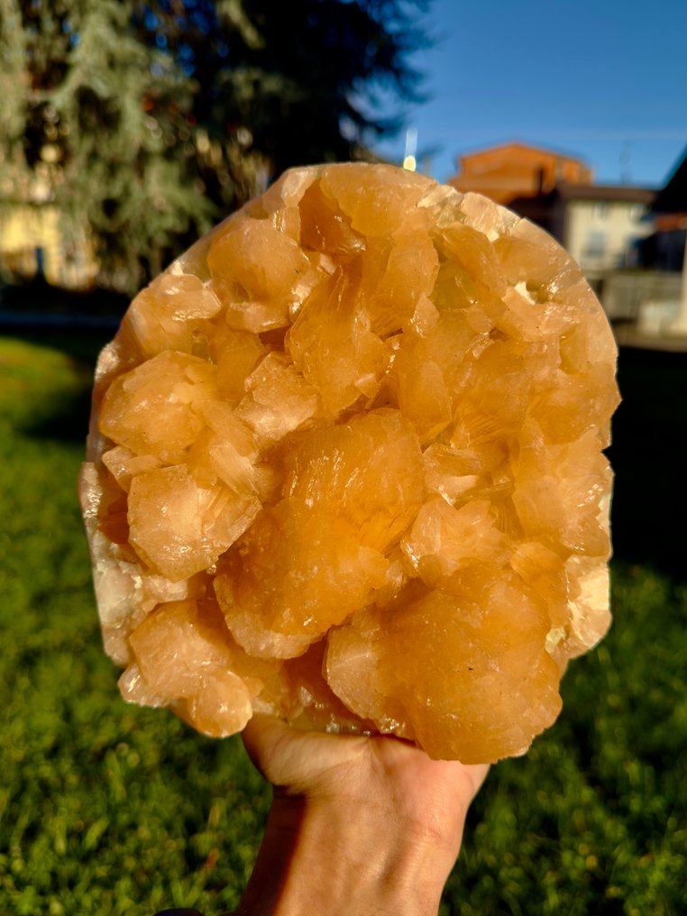 美丽的橙色Stilbite 水晶在矩陣上 - 高度: 18 cm - 闊度: 16 cm- 3198 g - (1) #1.0