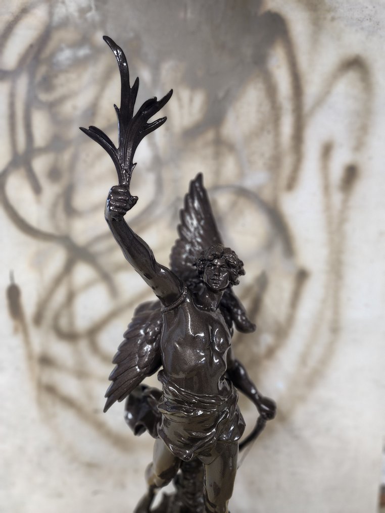 Louis Moreau (1855-1919) - Γλυπτό, "Chasseur d'Aigles" - 77 cm - Ψευδάργυρος #4.3