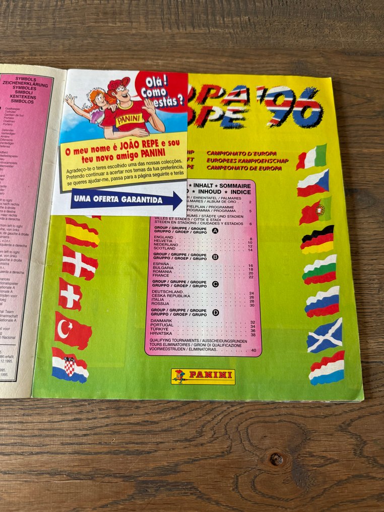 1996 Panini Euro 96 Zinedine Zidane Original edition - 1 Complete album - Light Played (LP) #2.1