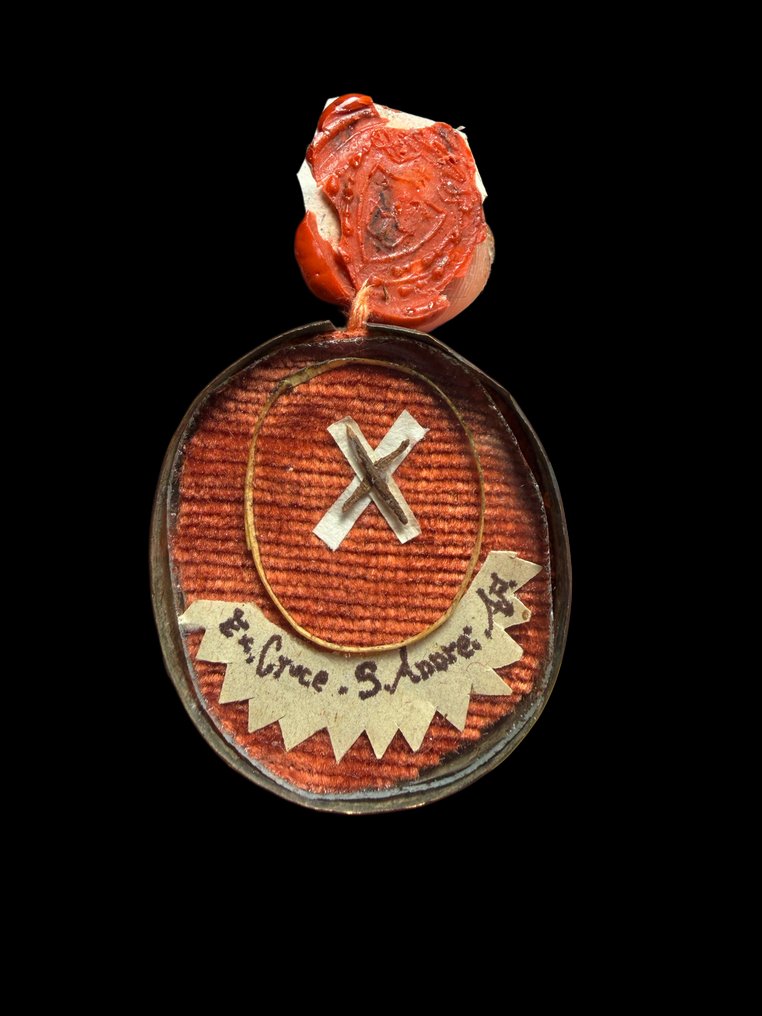  Reliquary - golden metal, Glass, Textile - 1850-1900 - From the Cross of Saint Andrew the Apostle  #1.0