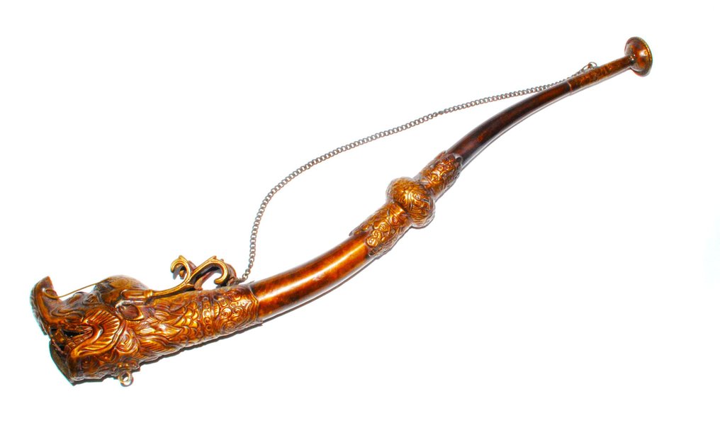 较旧的小号，龙形小号，铜制，藏族尼泊尔风格，52厘米 - 尼泊尔 - Late 20th century #1.0