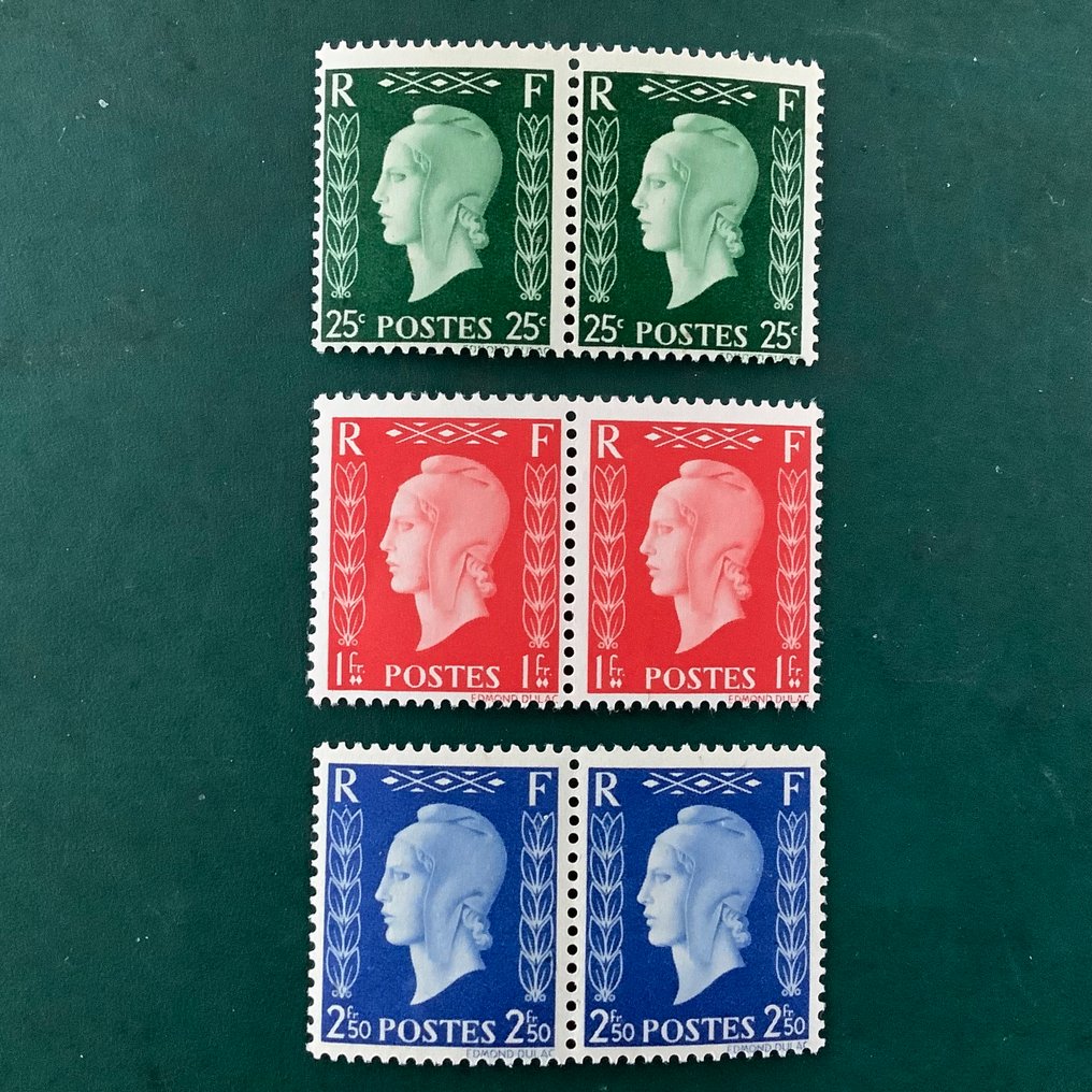 Ranska 1942 - Marianne De Dulac -postimerkkejä ei myönnetty pareittain - MNH. - Yvert 701D/F #1.0