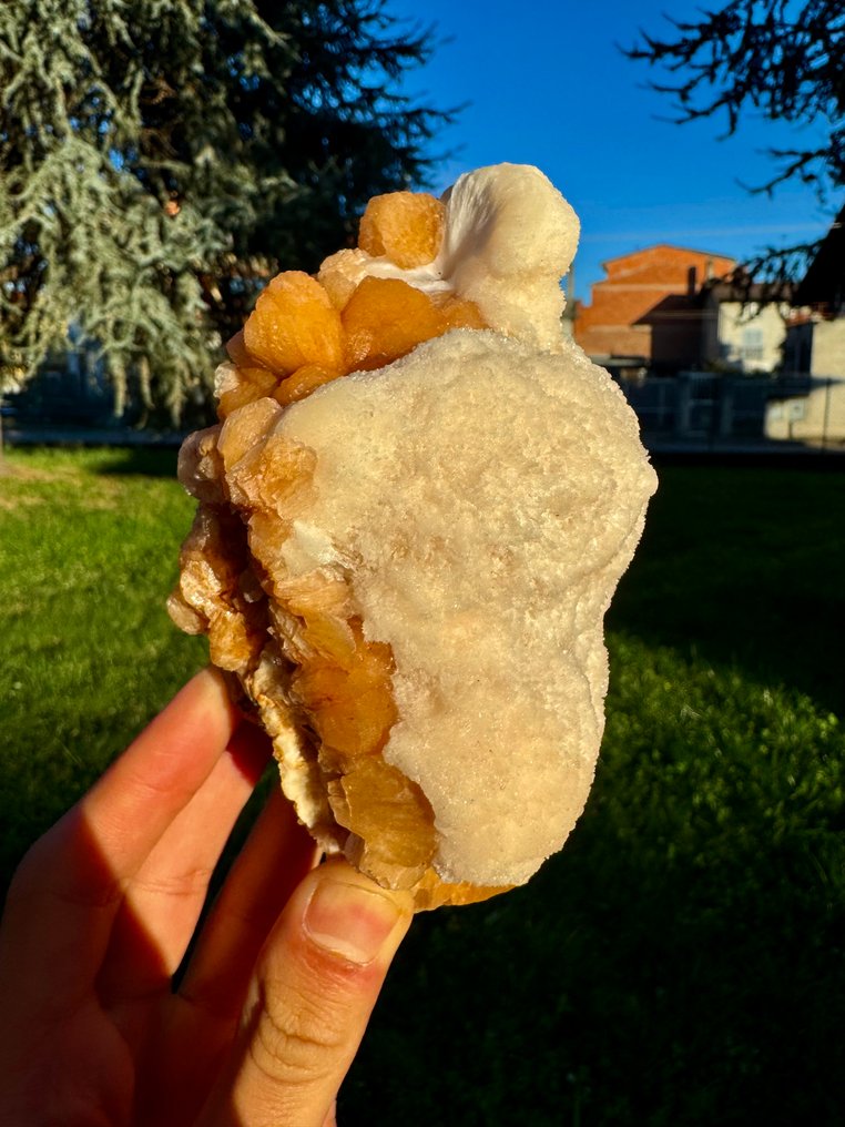 Καταπληκτικό Mesolite με stilbite. Κρίσταλ στη μήτρα - Ύψος: 13 cm - Πλάτος: 7 cm- 613 g - (1) #1.0