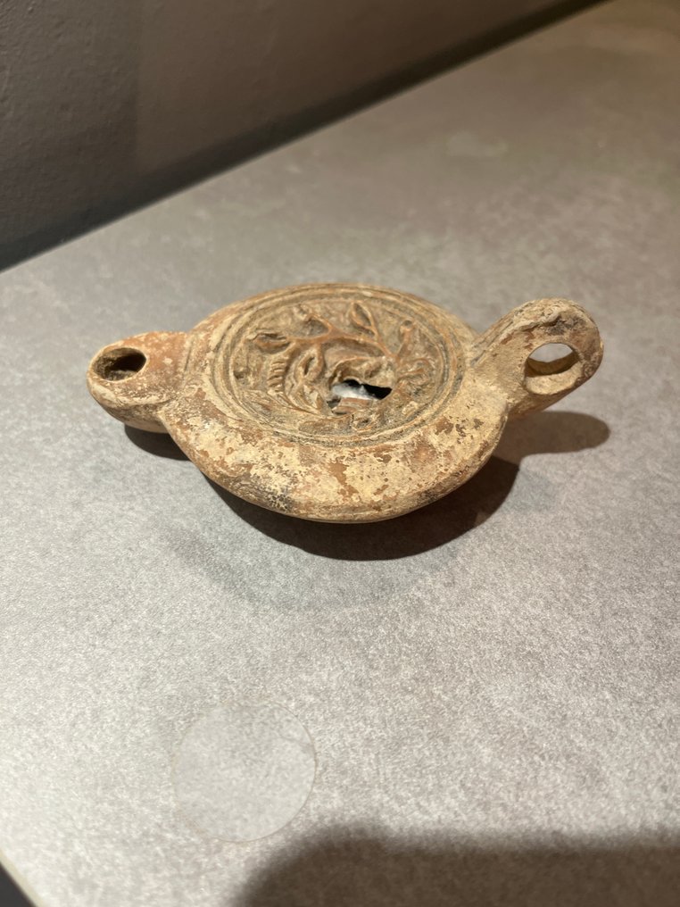 Αρχαία Ρωμαϊκή Terracotta Λάμπα πετρελαίου - 4 cm  (χωρίς τιμή ασφαλείας) #3.2
