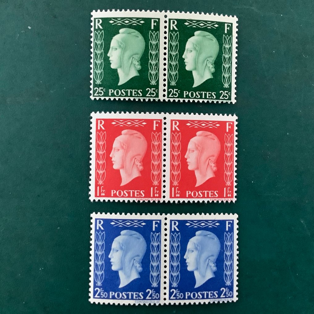 Ranska 1942 - Marianne De Dulac -postimerkkejä ei myönnetty pareittain - MNH. - Yvert 701D/F #1.0