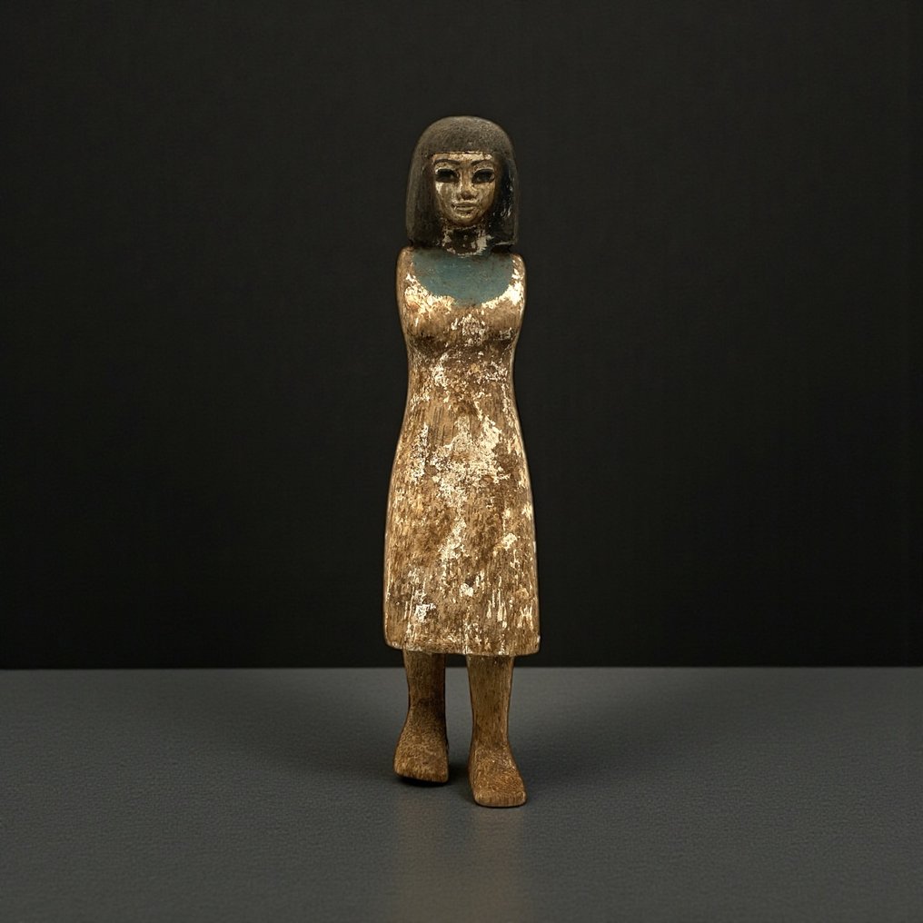 Replika af det gamle egyptiske Træ-tilbedende kvindelig statue  (Ingen mindstepris) #1.0