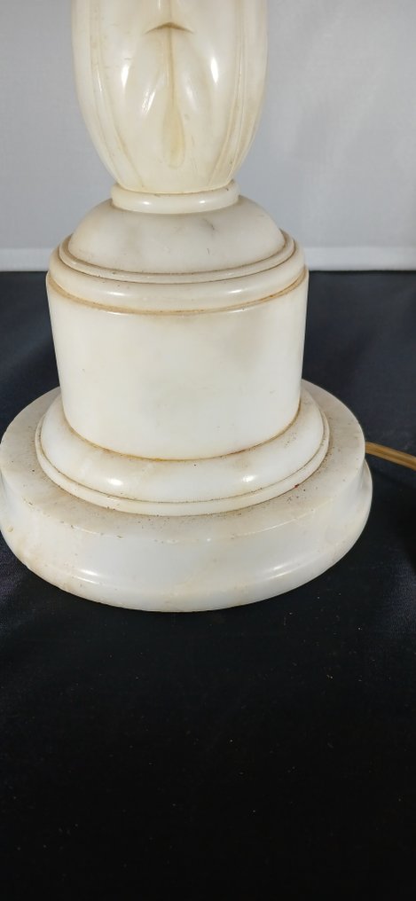 Large vintage Volterra alabaster column table lamp - Bureaulamp - Albast #4.3