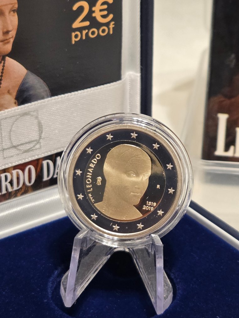 Italia. 2 Euro 2019 "Leonardo da Vinci" Proof #1.0