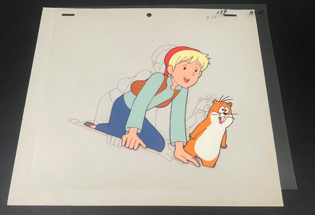 Tesaki Okuno, Takao Koyama - 2 Animációs cel + 1 eredeti rajz - The Wonderful Adventures of Nils - 1980 #1.0