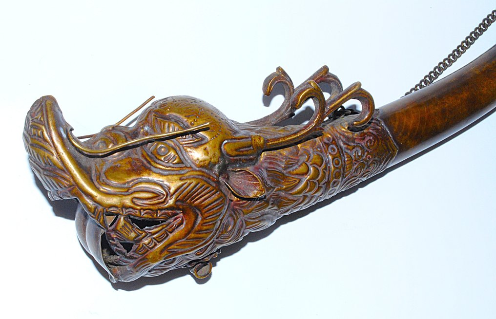 较旧的小号，龙形小号，铜制，藏族尼泊尔风格，52厘米 - 尼泊尔 - Late 20th century #2.1