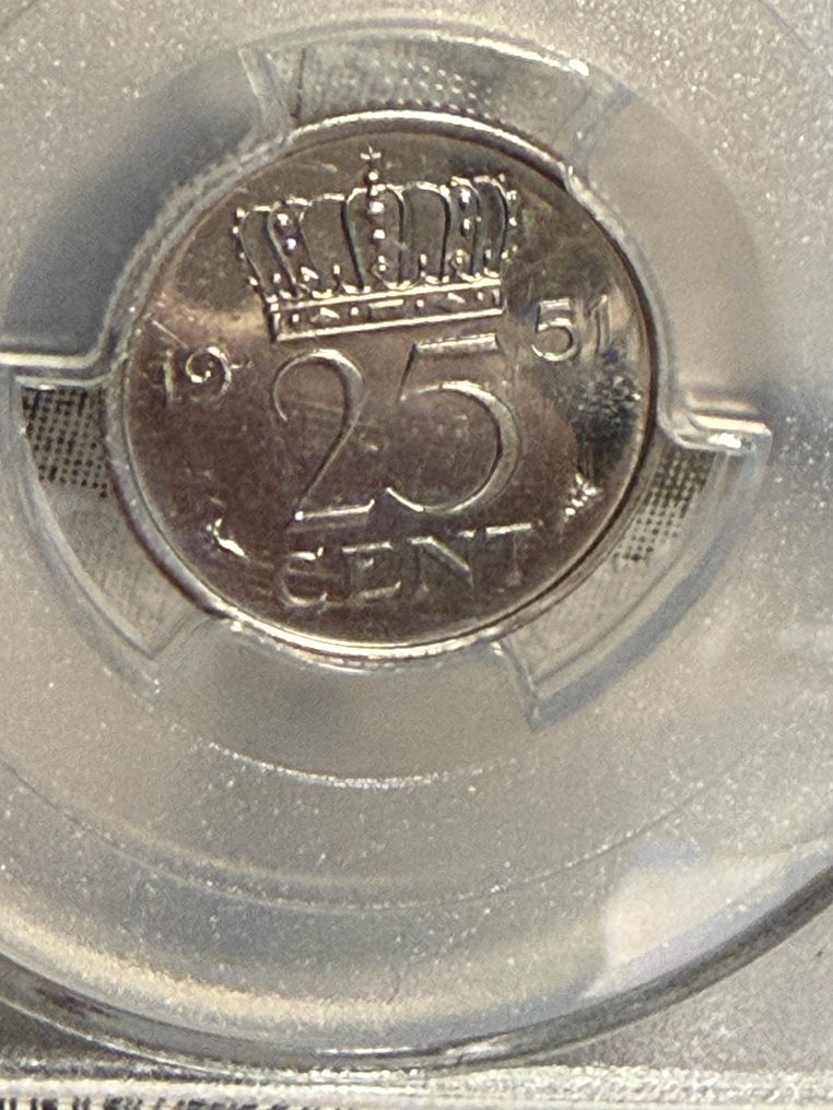 Netherlands. Juliana. 25 Cents 1951 PR63 #2.1