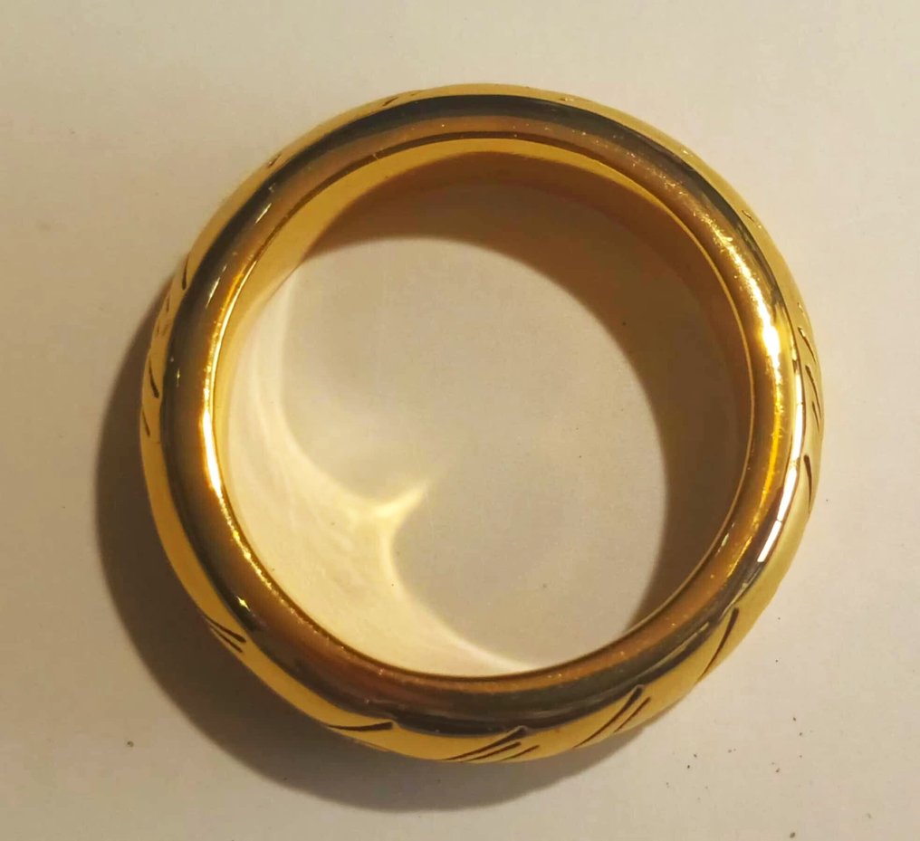 Lord of the Rings, The Hobbit, - "The One Ring" (Edição banhada a ouro);  Colar Pingente Smaug (O design do dragão). #4.3