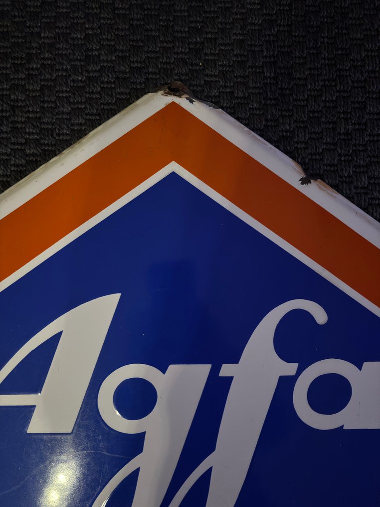 Eticheta Agfa originală. - Semn de email - Fier, Smalț #3.2