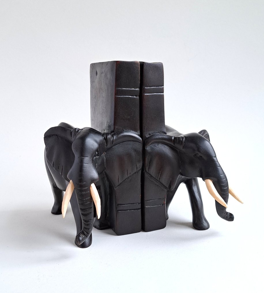 Βιβλιοστάτες (2) - τροπικό ξύλο - χειροποίητοι ελέφαντες #1.0