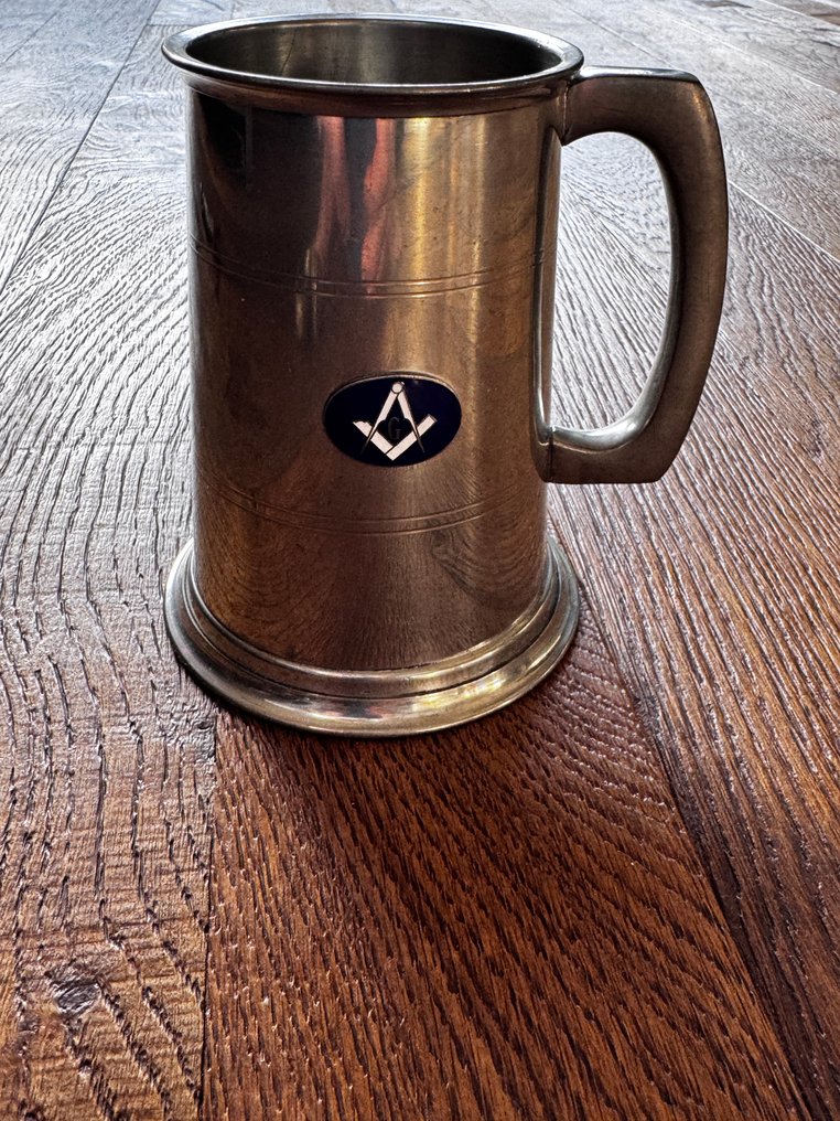 1945 Masonic Drinking Tankard - Tankard - Pewter, Silverplated #4.3