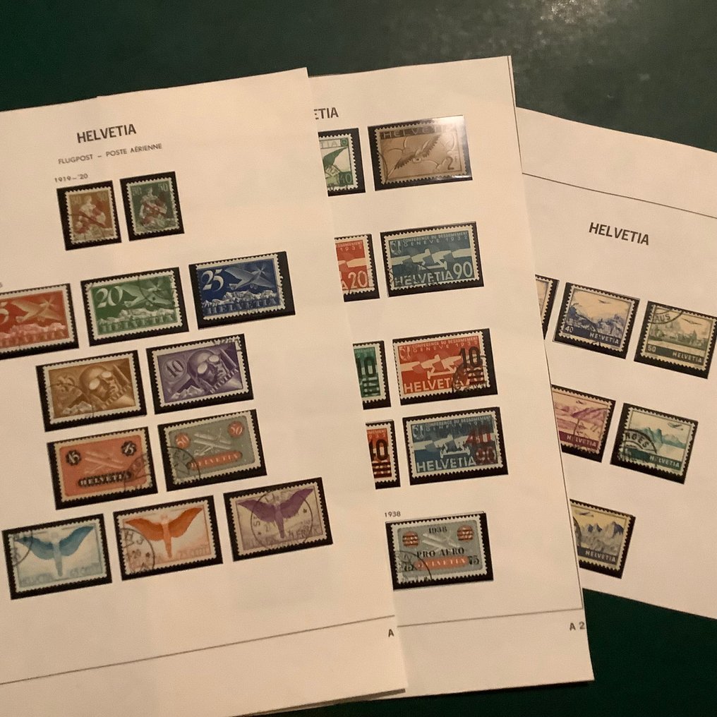 Ελβετία 1919/1941 - Ολοκληρωμένη συλλογή γραμματοσήμων αεροπορικής ταχυδρομείου σε άλμπουμ - Zumstein F1/34 #1.0