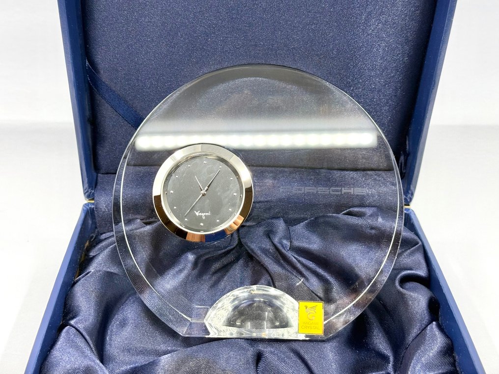 Desk clock, Table clock - Kagami Crystal Minimalist - Crystal - 2010-2020 - Collaboration Porsche #2.1