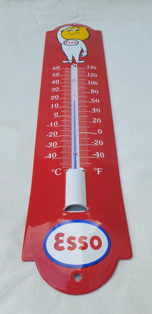 Esso - Termometro - Metallo, Smalto, Vetro #4.3