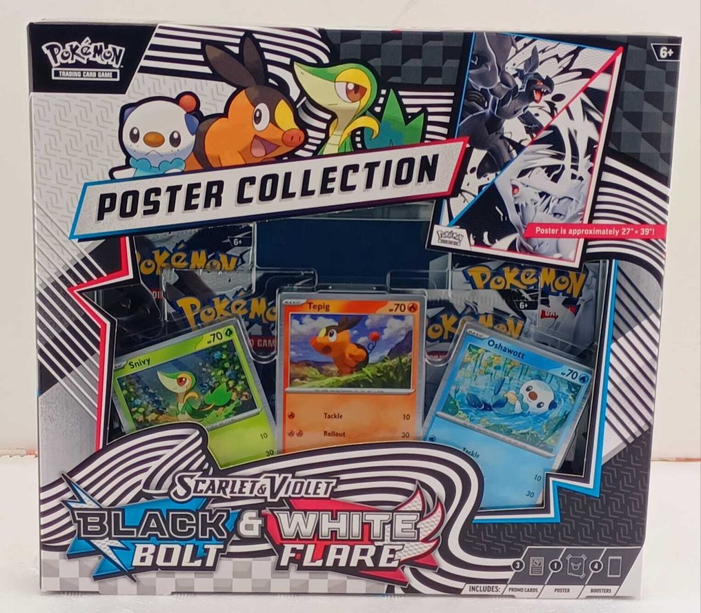 Pokémon - 1 Box - Scarlet & Violet — Black Bolt & White Flare - Poster Collection - Black & White #1.0