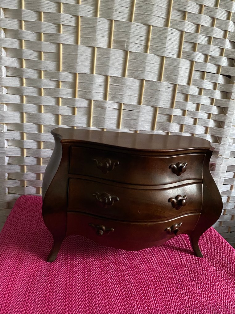 meester stuk - Dulap - Mahon - Antichități miniatură buikkast. #1.0