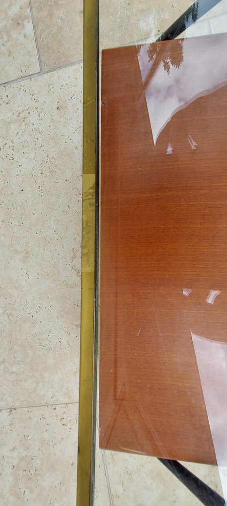 Silvio Cavatorta - 床头柜 (2) - 木, 金属, 玻璃, 黄铜 - 浮动床头柜 #4.3