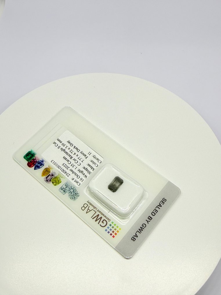 没有保留价 - 1 pcs 钻石  (天然)  - 1.35 ct - 矩形 - I1 内含一级 - Gemewizard宝石实验室（GWLab） #4.3