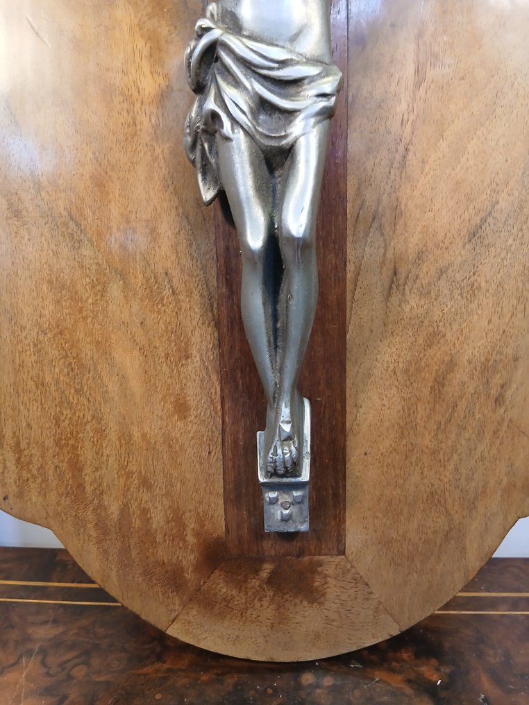 古董灵感 (十字架状)耶稣受难像 - 金属, 木 - 1930-1940 - 44 厘米  #4.3