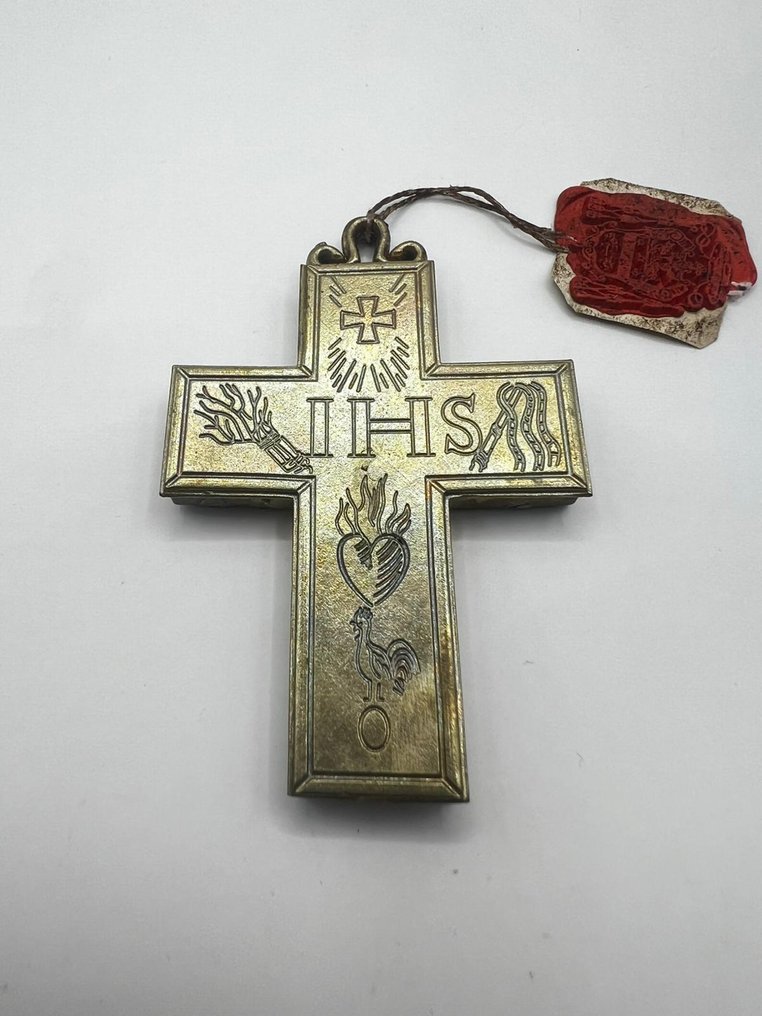 Pyhäinjäännöslipas - Pronssi, Kultainen karttio. - 20. vuosisata - Jumalan Poikamme Jeesuksen Kristuksen pyhä risti #1.0