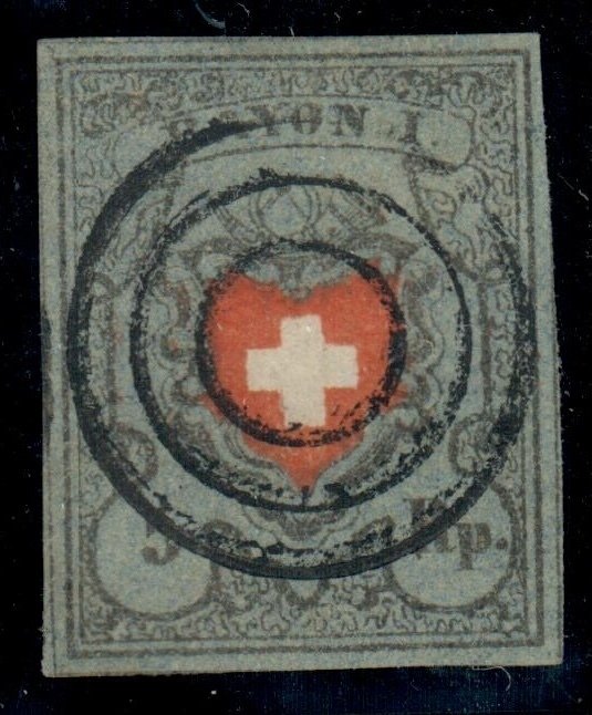 Sveits 1920 - CH - Rayon I - Zst. Nr. 15II.a 1.03 - Drei Ring Stempel Biel #1.0