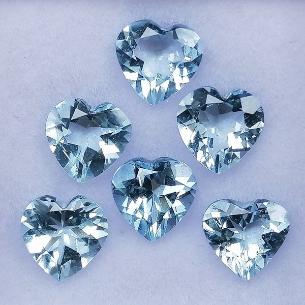6 pcs  Blå Akvamarin  - 3.51 ct - Instituto Gemólogico Español (IGE) - Uden behandling #1.0