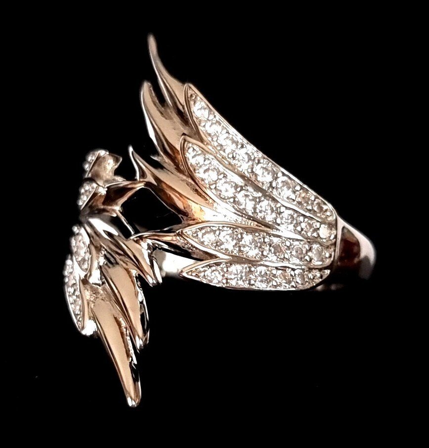 Δαχτυλίδι - Φτερά Αγγέλου – Σεραφίνα - Καθαρότητα του ουράνιου λαμπερού - Ασήμι 925 - Δαχτυλίδι #1.0