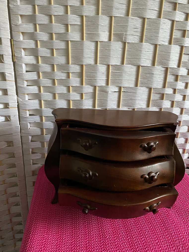 meester stuk - Dulap - Mahon - Antichități miniatură buikkast. #2.1