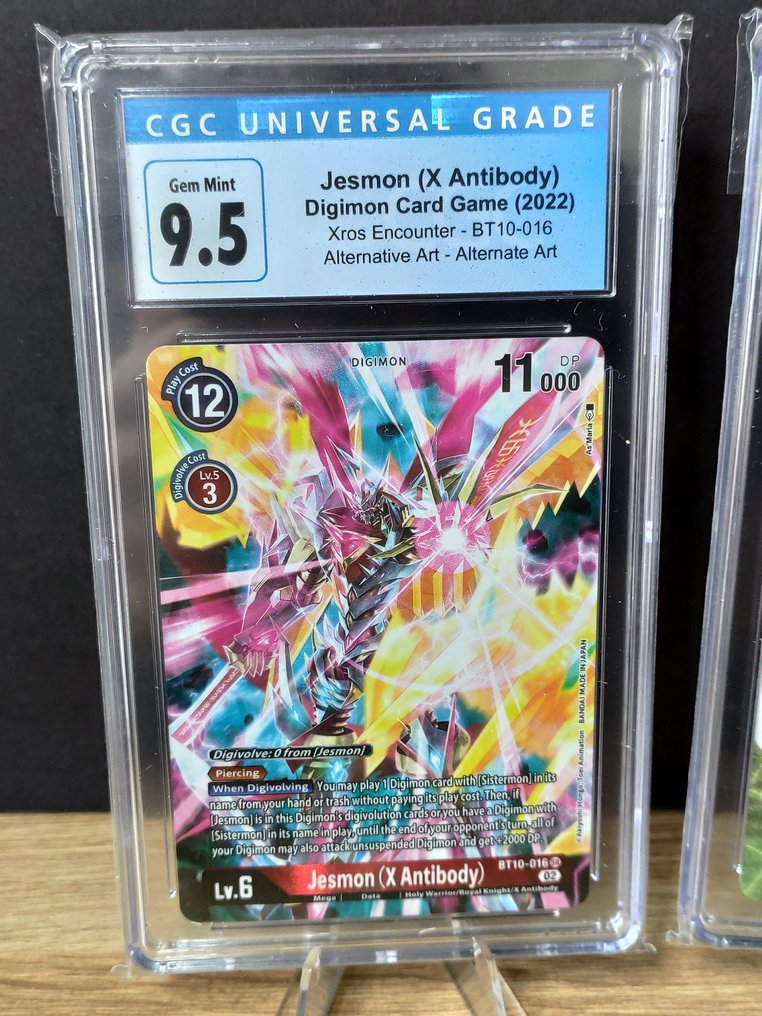 Lot 2x Digimon Alternative Art - Jesmon Antibody & Dorumon Graded card - CGC #2.1